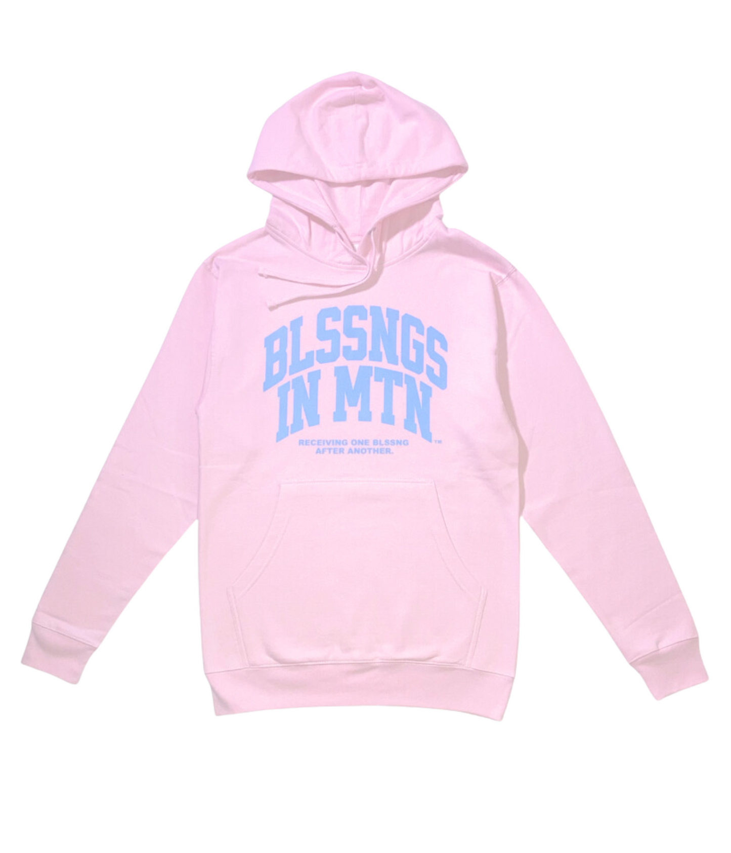 Double Arch Message Hoodie-Pink/Light Blue